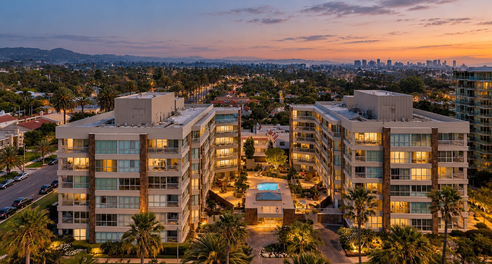 515 Ocean Avenue: Park Plaza from above, digitally altered